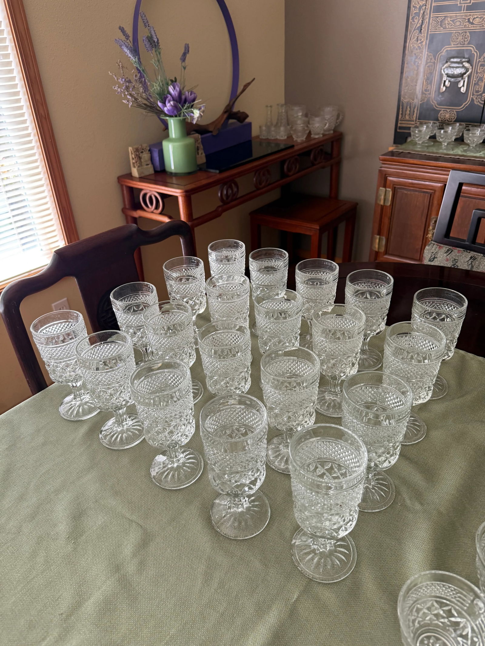 1960s Anchor Hocking Wexford Pattern Glassware Set- 137 Pieces - 14