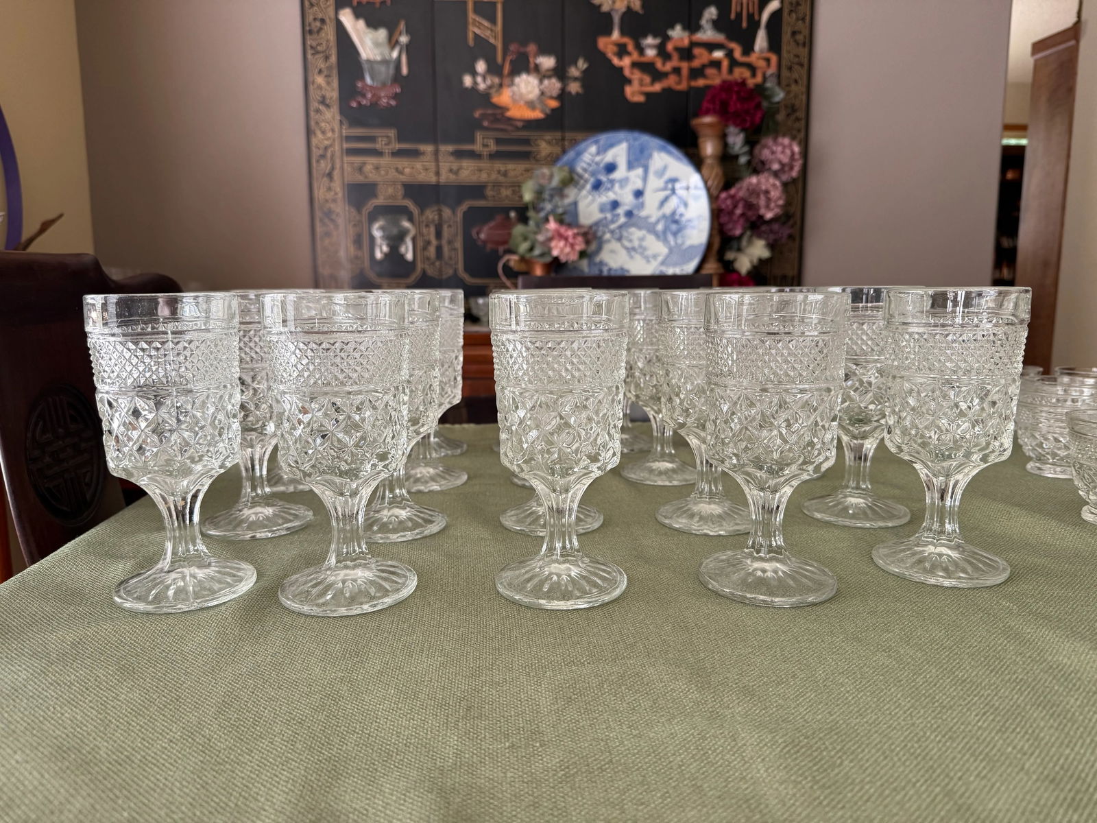 1960s Anchor Hocking Wexford Pattern Glassware Set- 137 Pieces - 16
