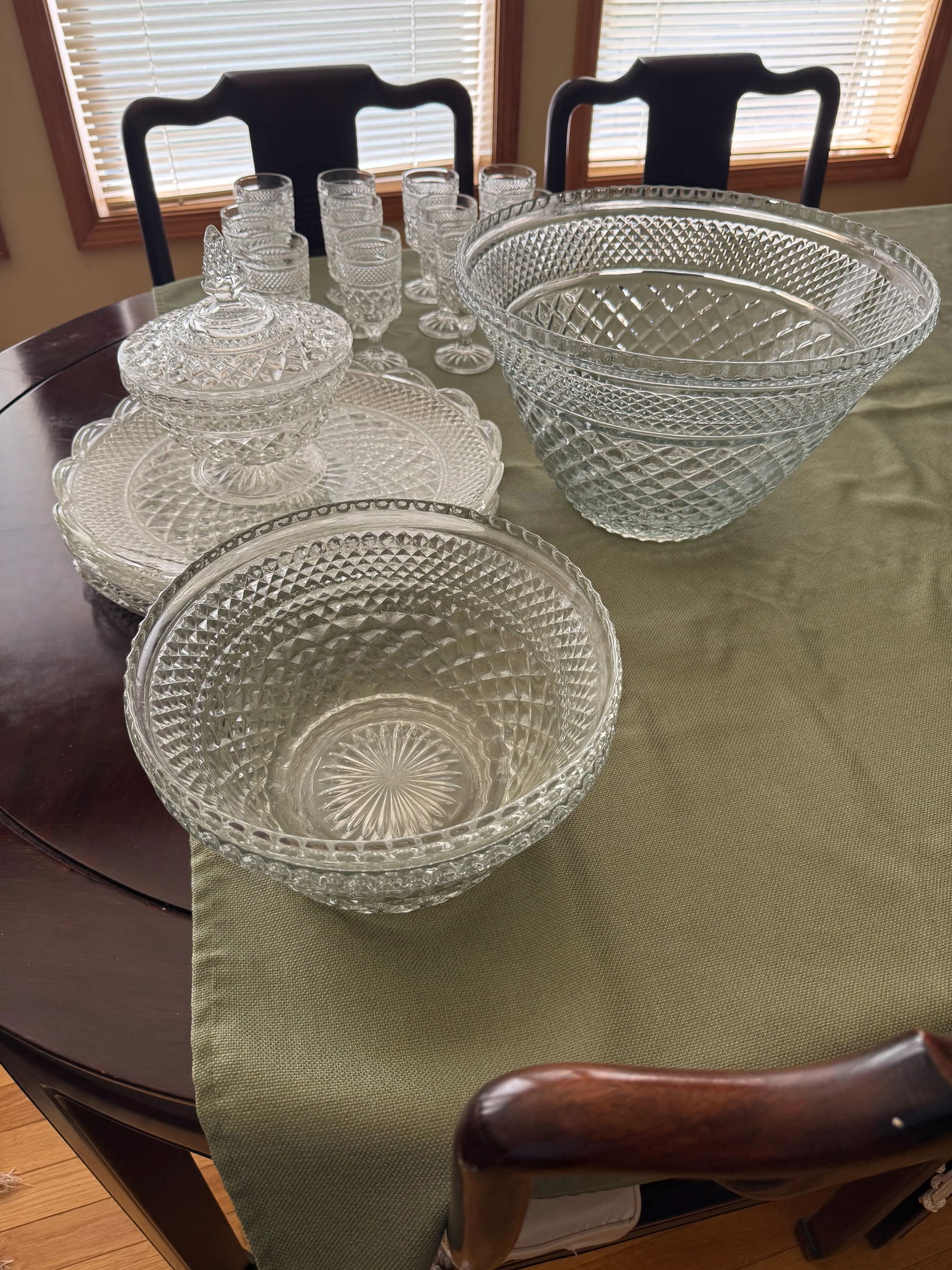 1960s Anchor Hocking Wexford Pattern Glassware Set- 137 Pieces - 17