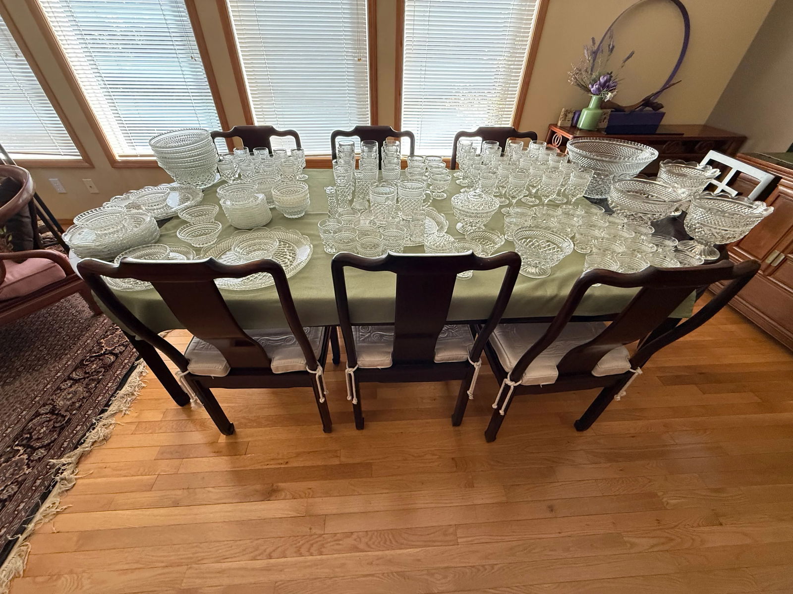 1960s Anchor Hocking Wexford Pattern Glassware Set- 137 Pieces - 3