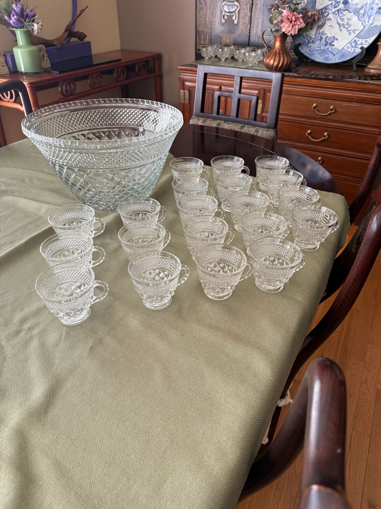 1960s Anchor Hocking Wexford Pattern Glassware Set- 137 Pieces - 4