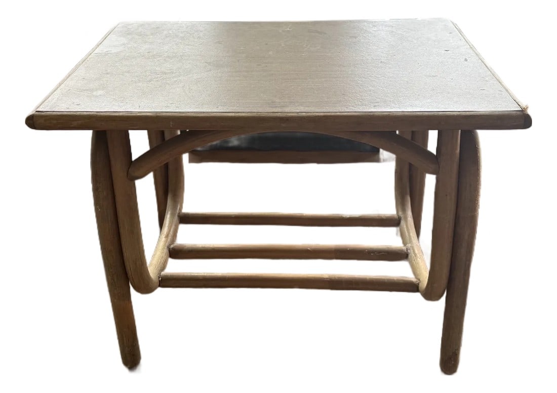 1990s Coastal Chic Bentwood Faux Bamboo Side Table (1 of 8)