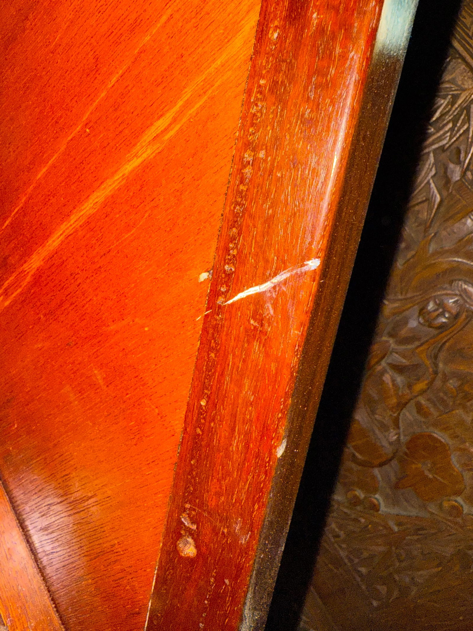 Modern Magic 1960s Hand Carved Rosewood Desk Custom Made in Hong Kong in the Style of George Zee - 11