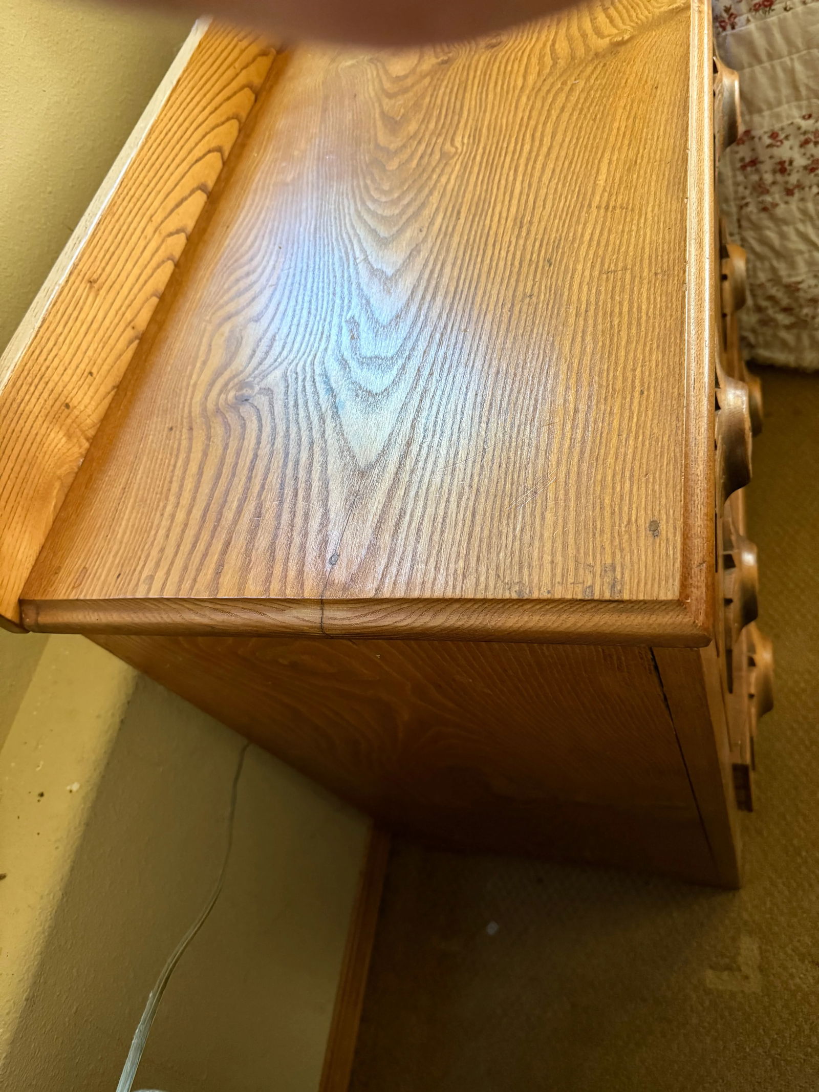 Antique Eastlake Three Drawer Dresser With Carved Leaf Handle Pulls - 8