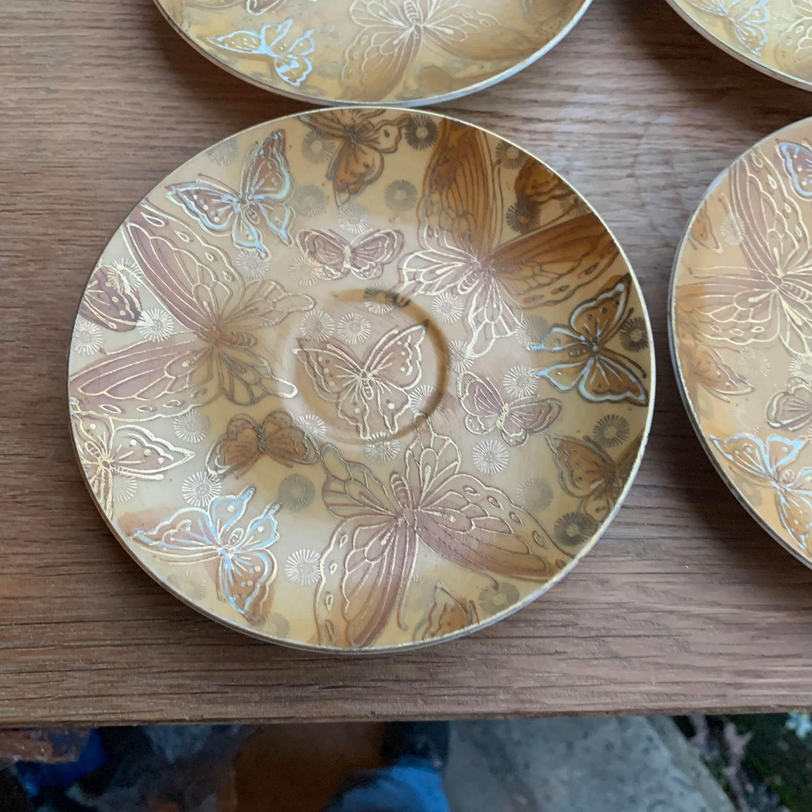 1960s Dorothy Thorpe Butterfly Saucers- Set of 4 - 3