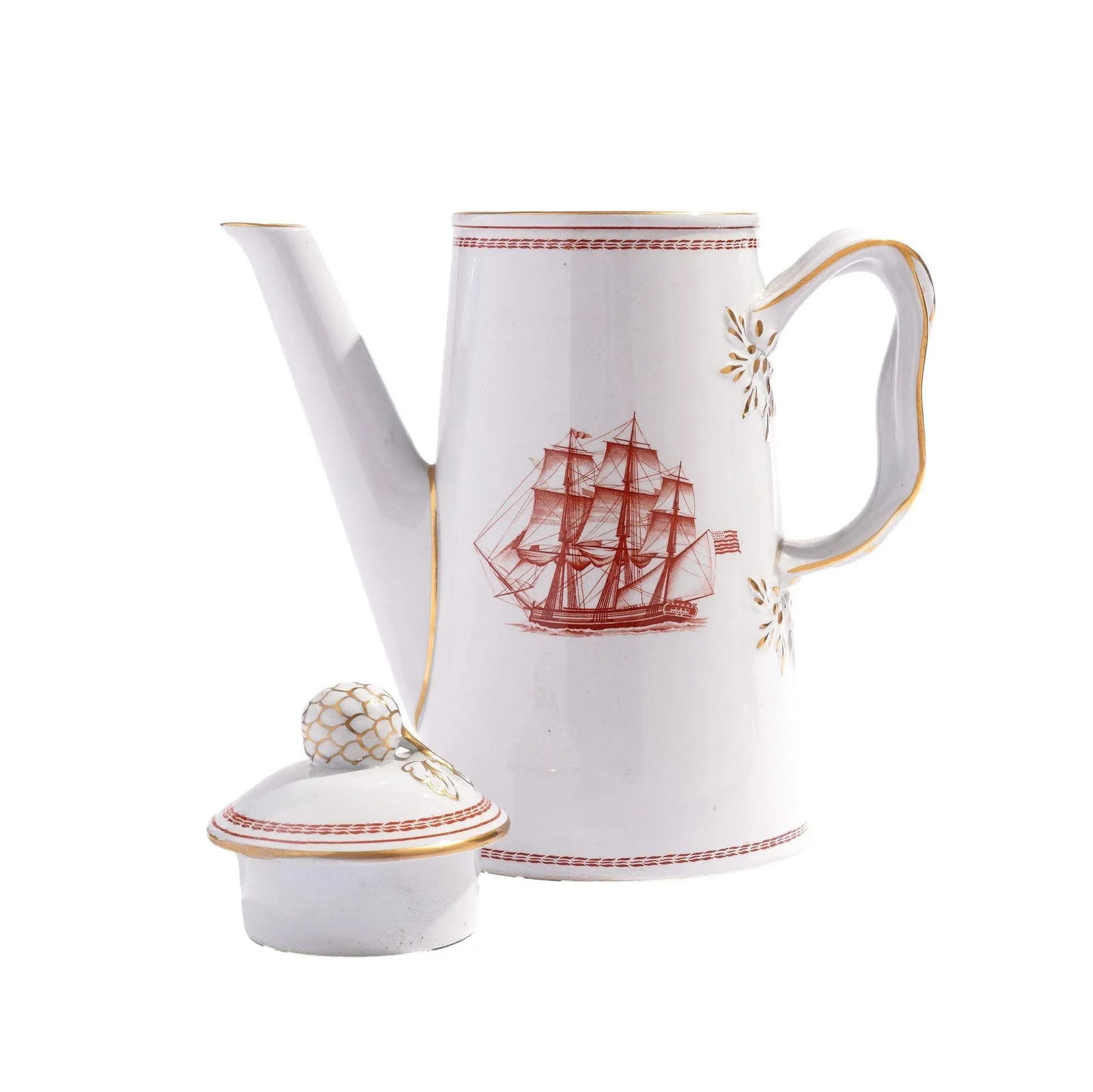 Spode Trade Winds Pattern Lowestoft Light House Coffee Pot, 1960-1995 - 10