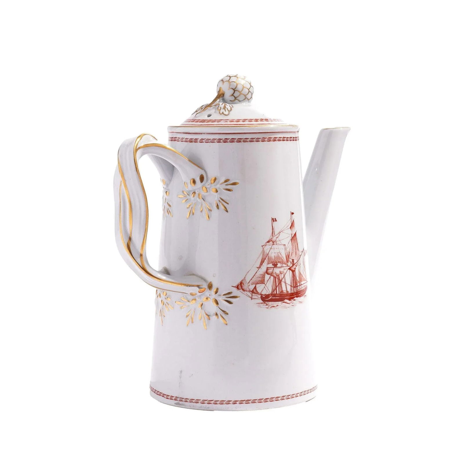 Spode Trade Winds Pattern Lowestoft Light House Coffee Pot, 1960-1995 - 4