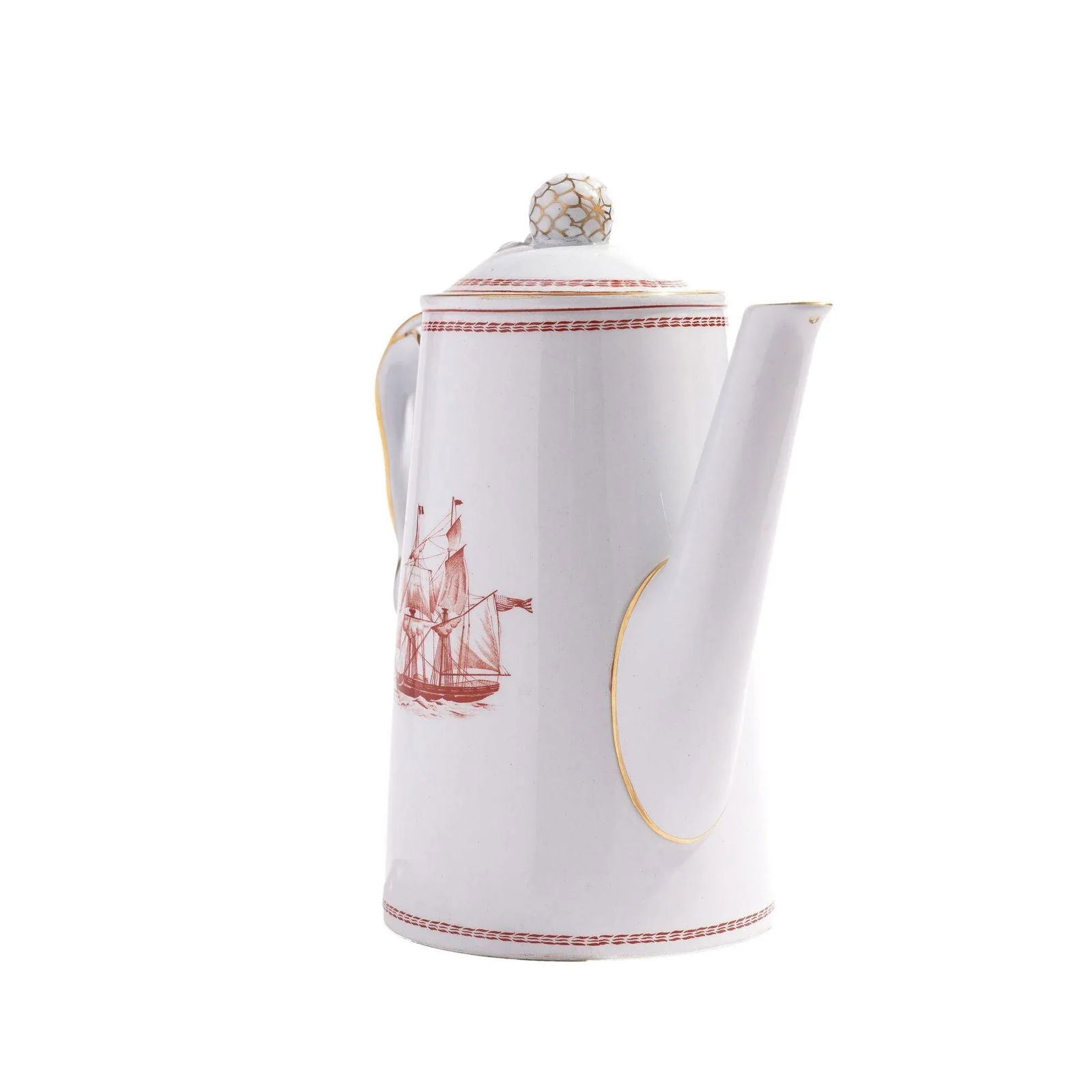 Spode Trade Winds Pattern Lowestoft Light House Coffee Pot, 1960-1995 - 6