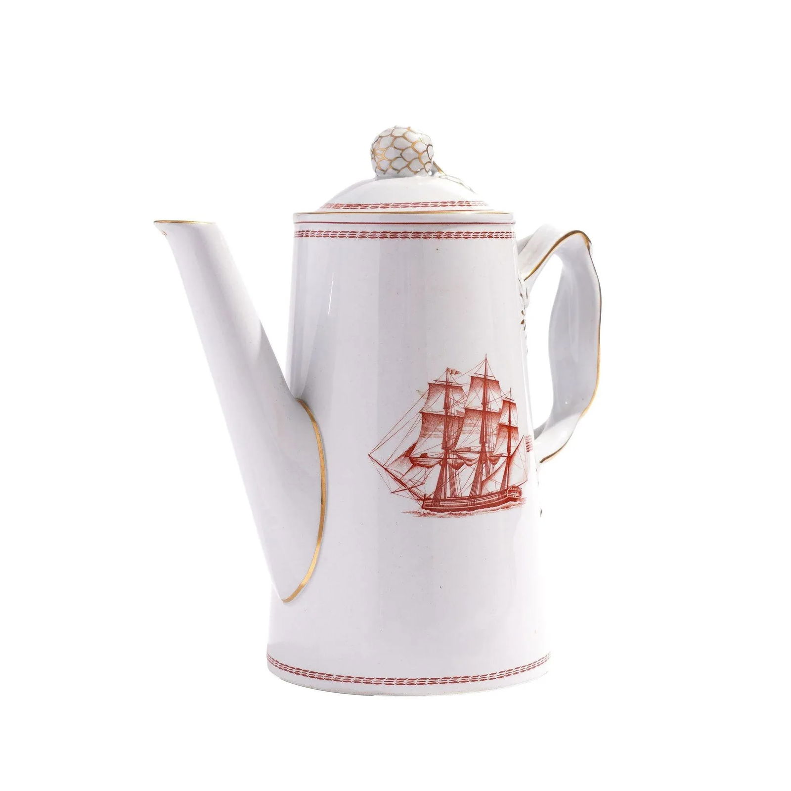 Spode Trade Winds Pattern Lowestoft Light House Coffee Pot, 1960-1995 - 8