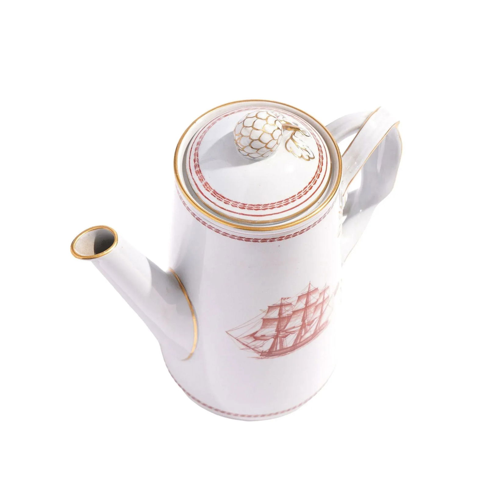 Spode Trade Winds Pattern Lowestoft Light House Coffee Pot, 1960-1995 - 9