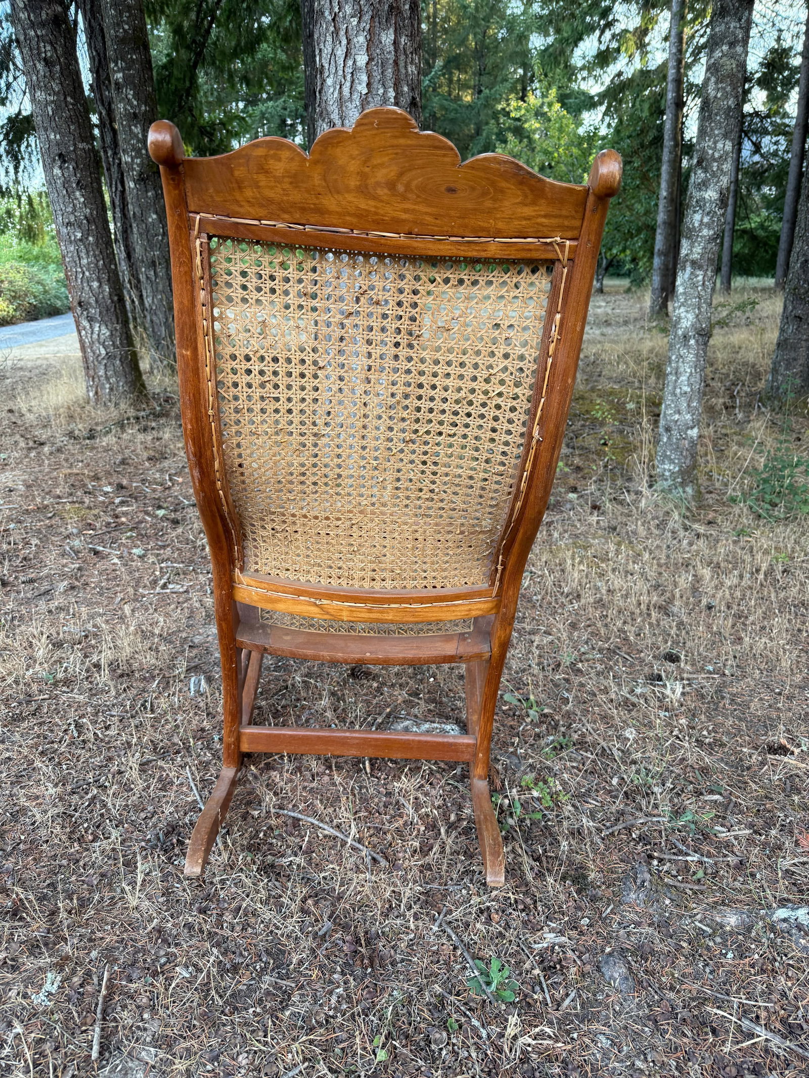 Late 19th Century Cane Back Tiger Maple Rocking Chair - 6