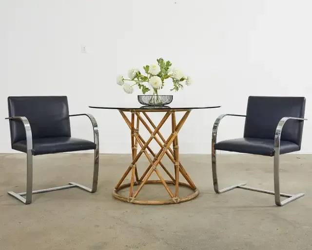 Mid 20th Century Pair of Mies Van Der Rohe for Knoll Flat Bar Brno Chairs - 2