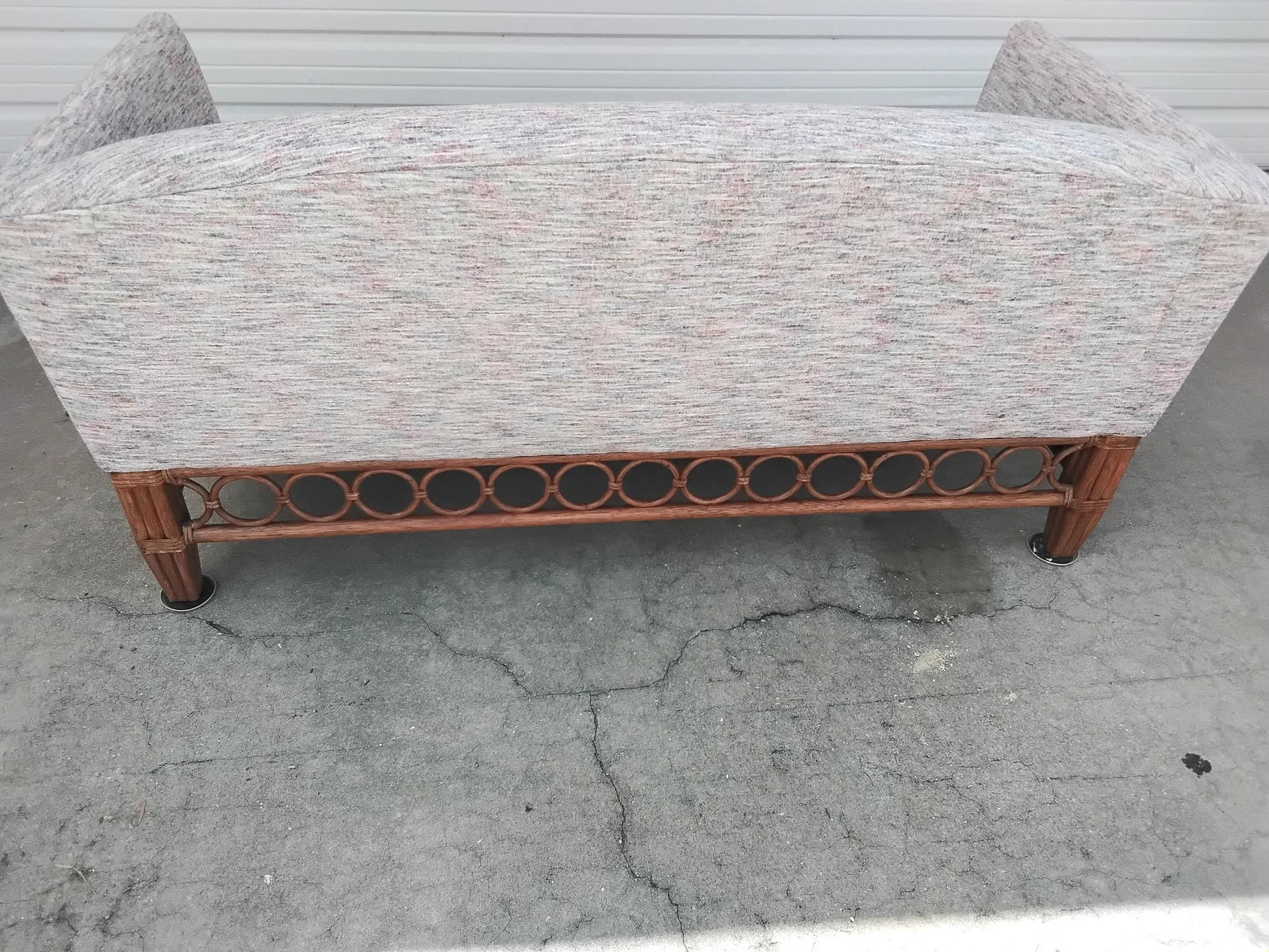 1980s Mid-Century Tropical McGuire Style Townhouse Sofa - 3