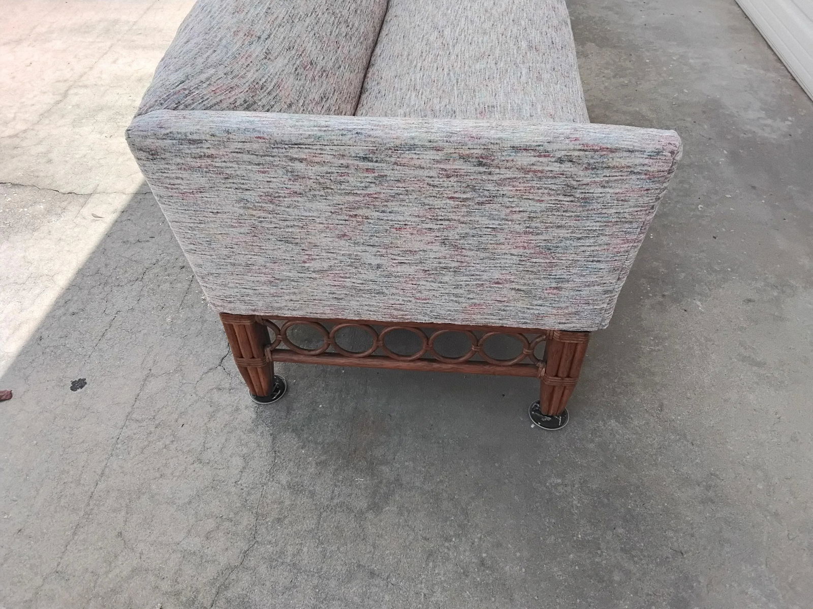 1980s Mid-Century Tropical McGuire Style Townhouse Sofa - 4