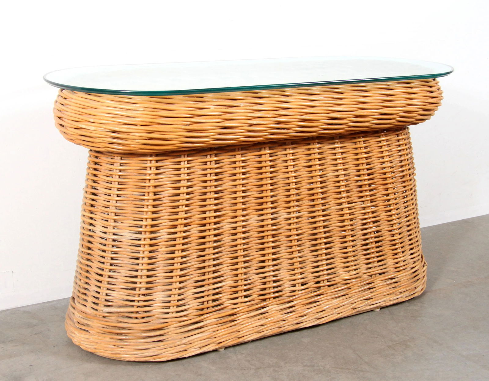 Vintage Hollywood Regency Pencil Reed Console Table - 10