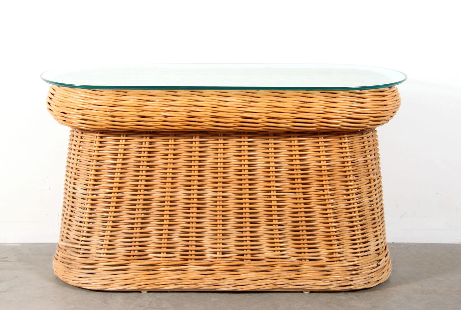 Vintage Hollywood Regency Pencil Reed Console Table - 2