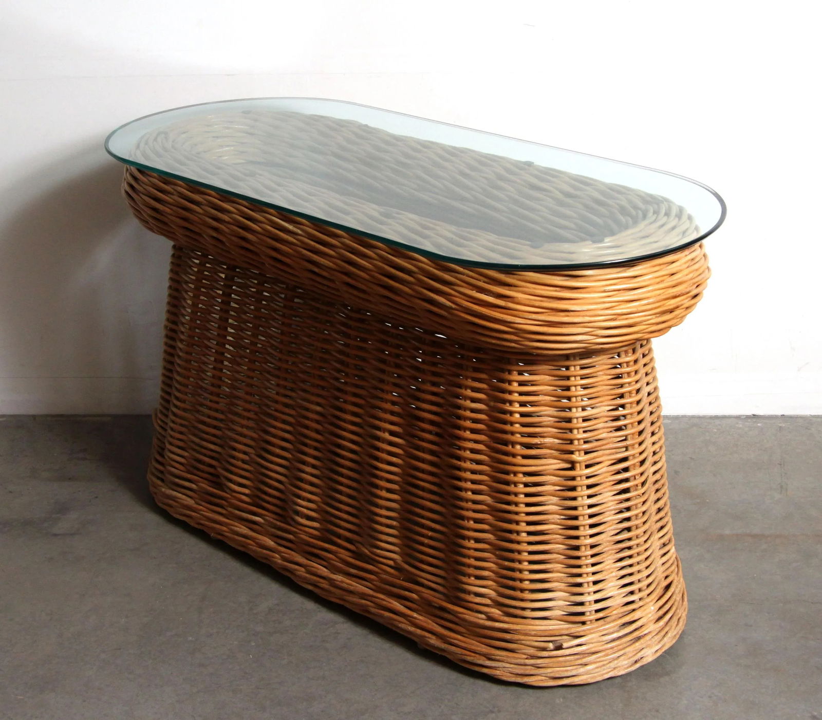 Vintage Hollywood Regency Pencil Reed Console Table - 5