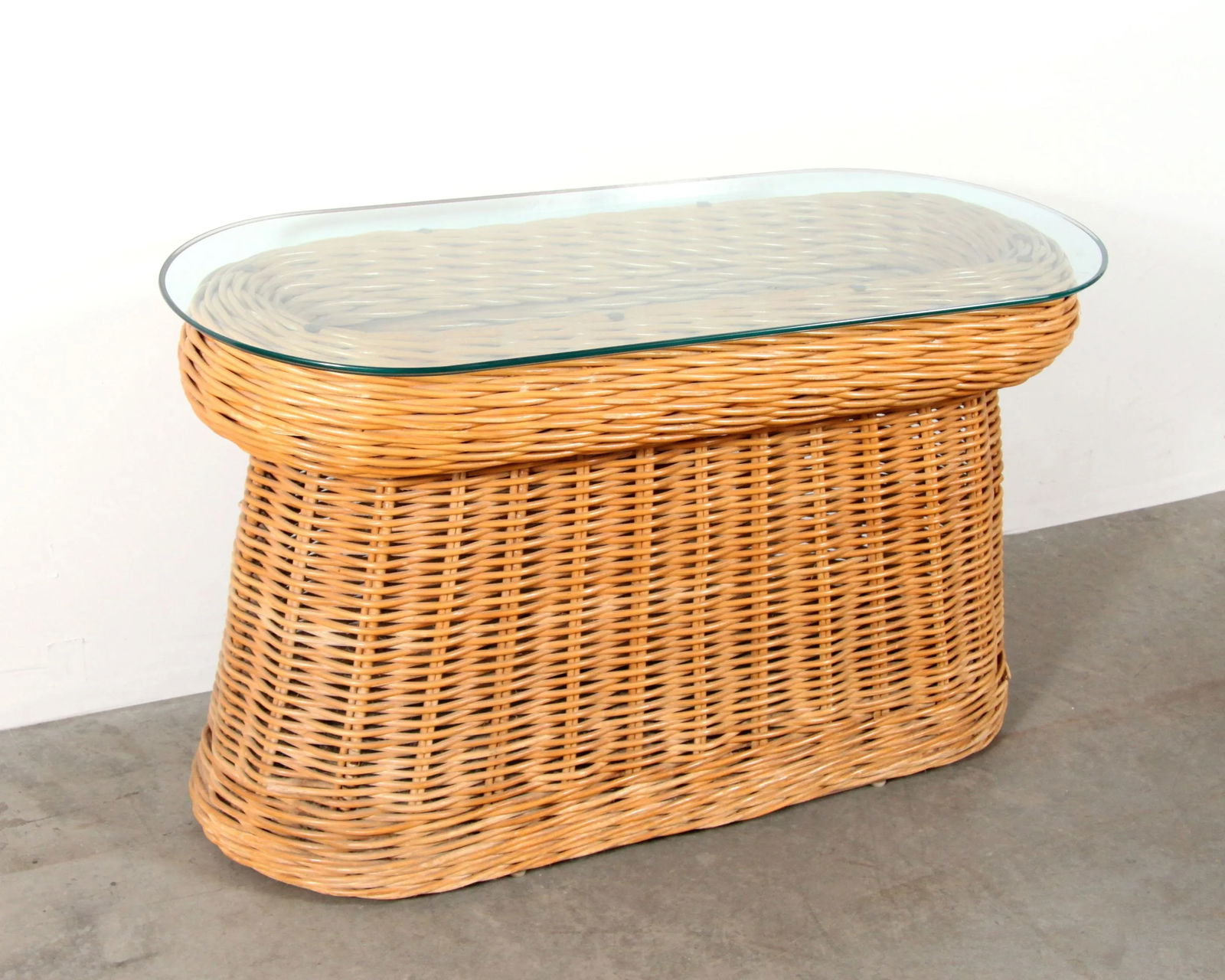 Vintage Hollywood Regency Pencil Reed Console Table - 6