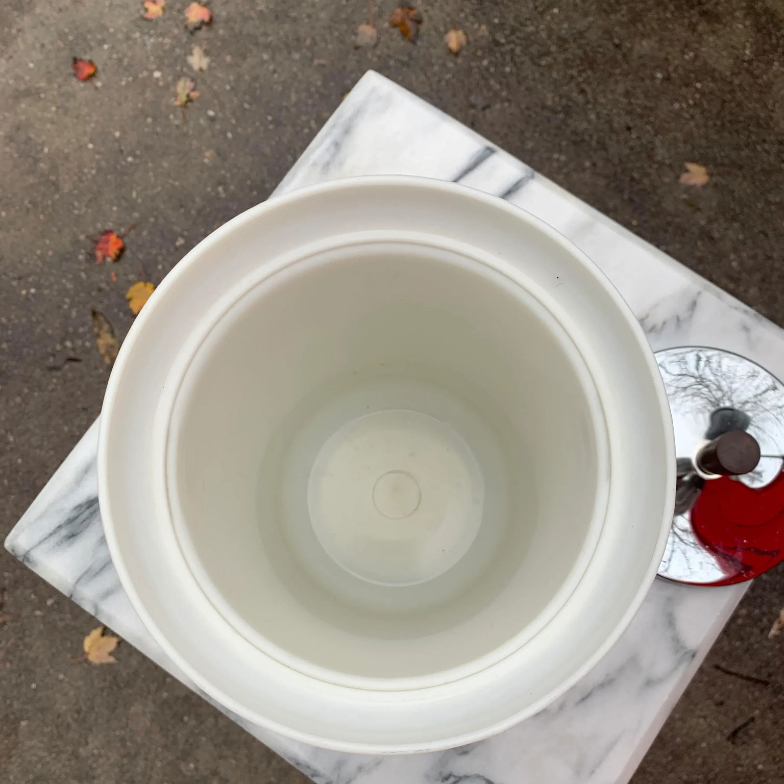 Mid-Century Kromex Faux Wood Ice Bucket With Lid- Two Pieces - 4