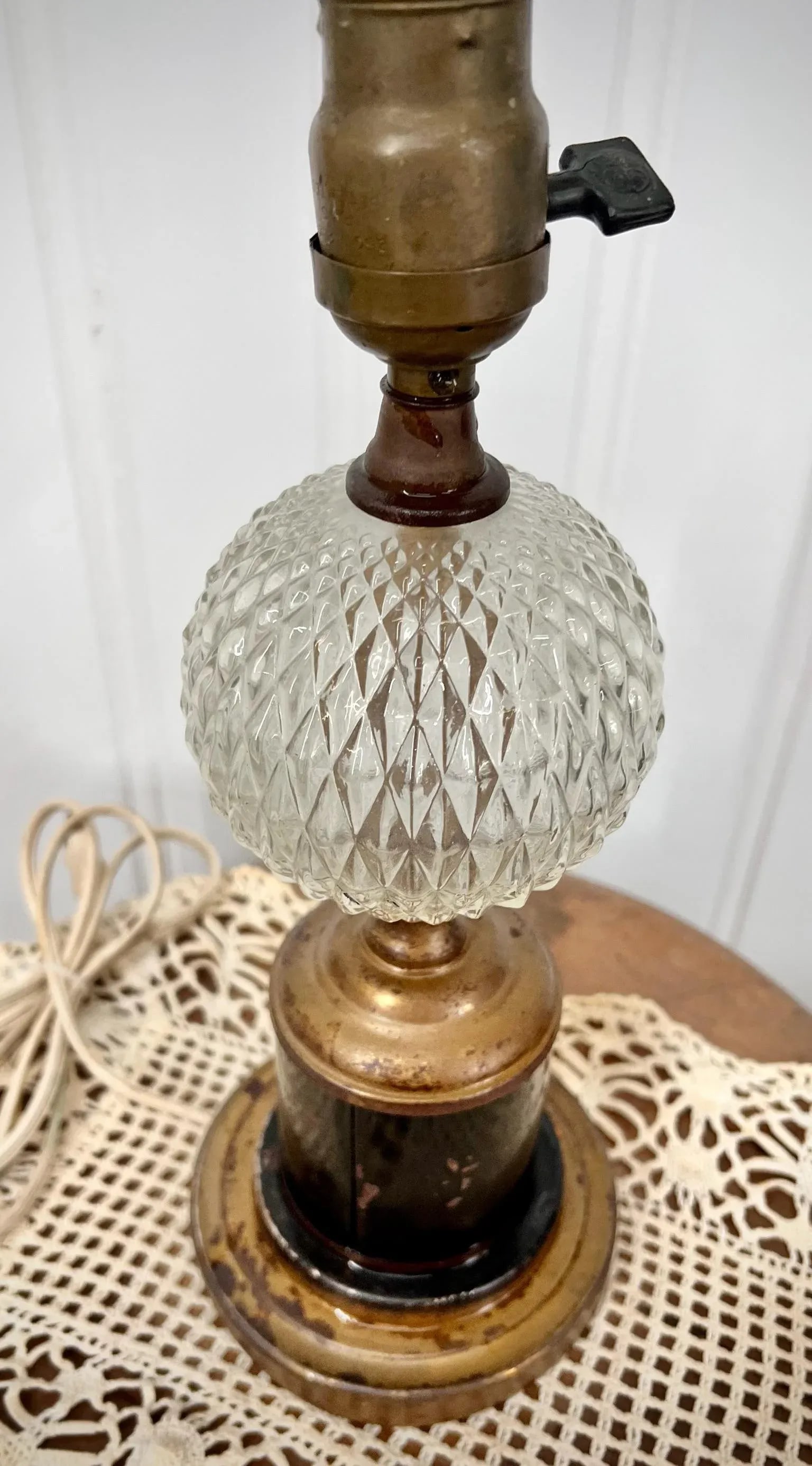 Mid 19th Century Frederick Cooper French Neo Classical Hand Painted Gold Swirl and Crystal Enamel - 4