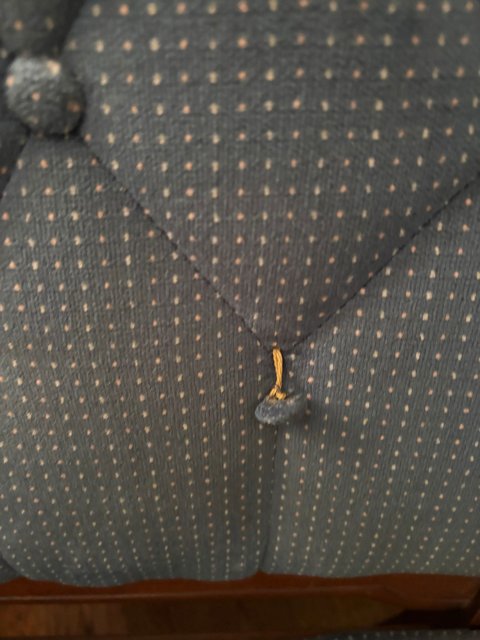 Late 19th Century Edwardian Walnut Upholstered Blue Button-Back Dining Chairs, Set of 6 - 9