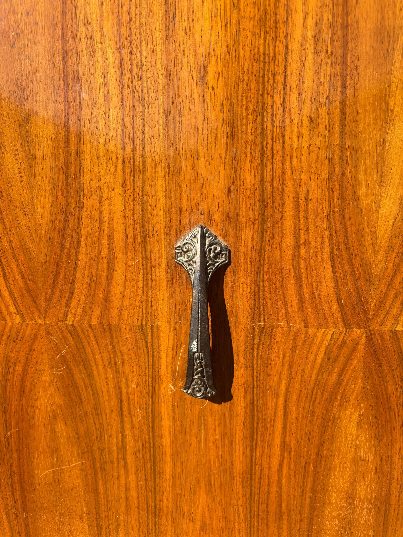 Vintage Art Deco English Walnut Veneer Wardrobe - 10