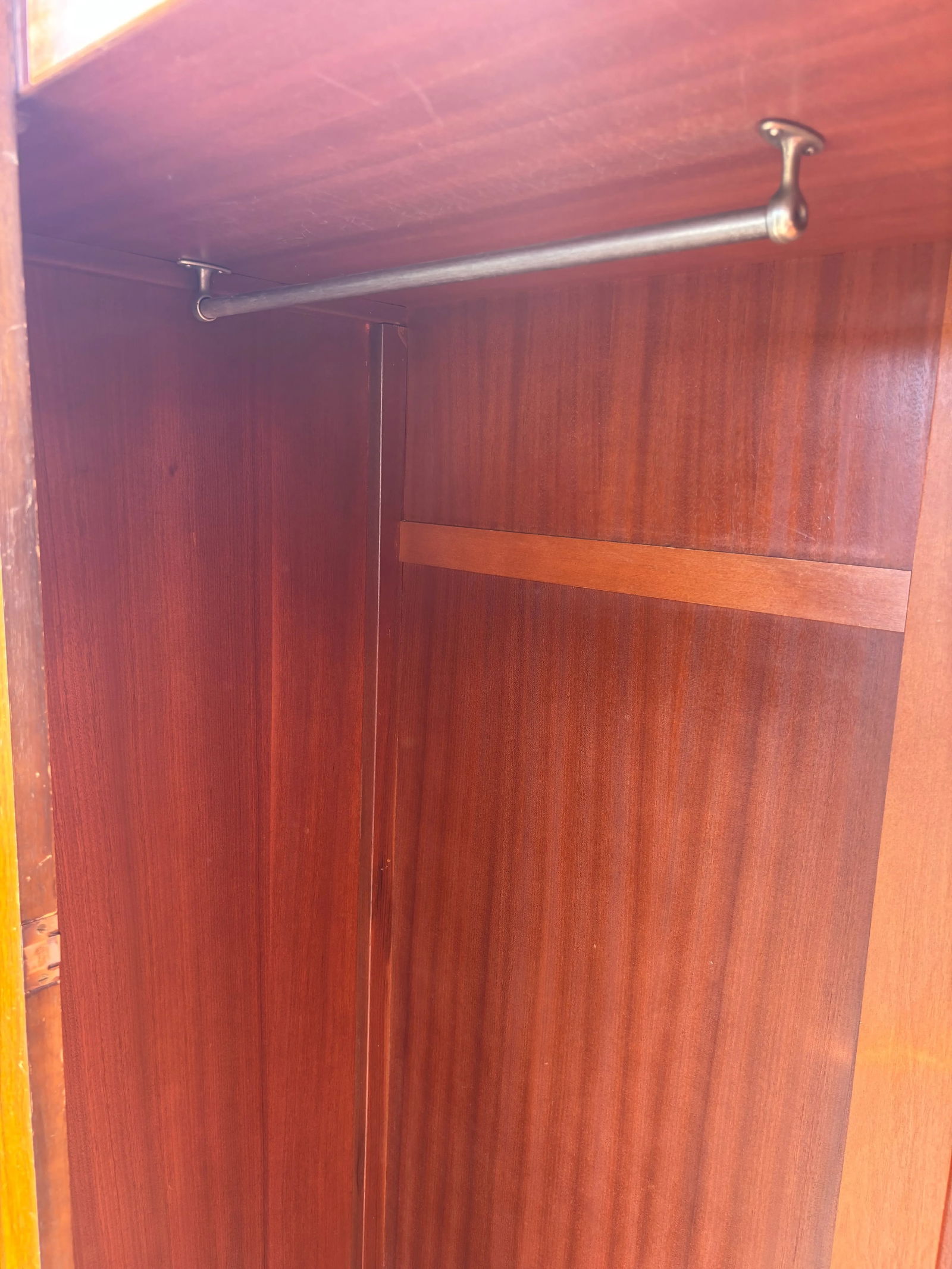 Vintage Art Deco English Walnut Veneer Wardrobe - 11