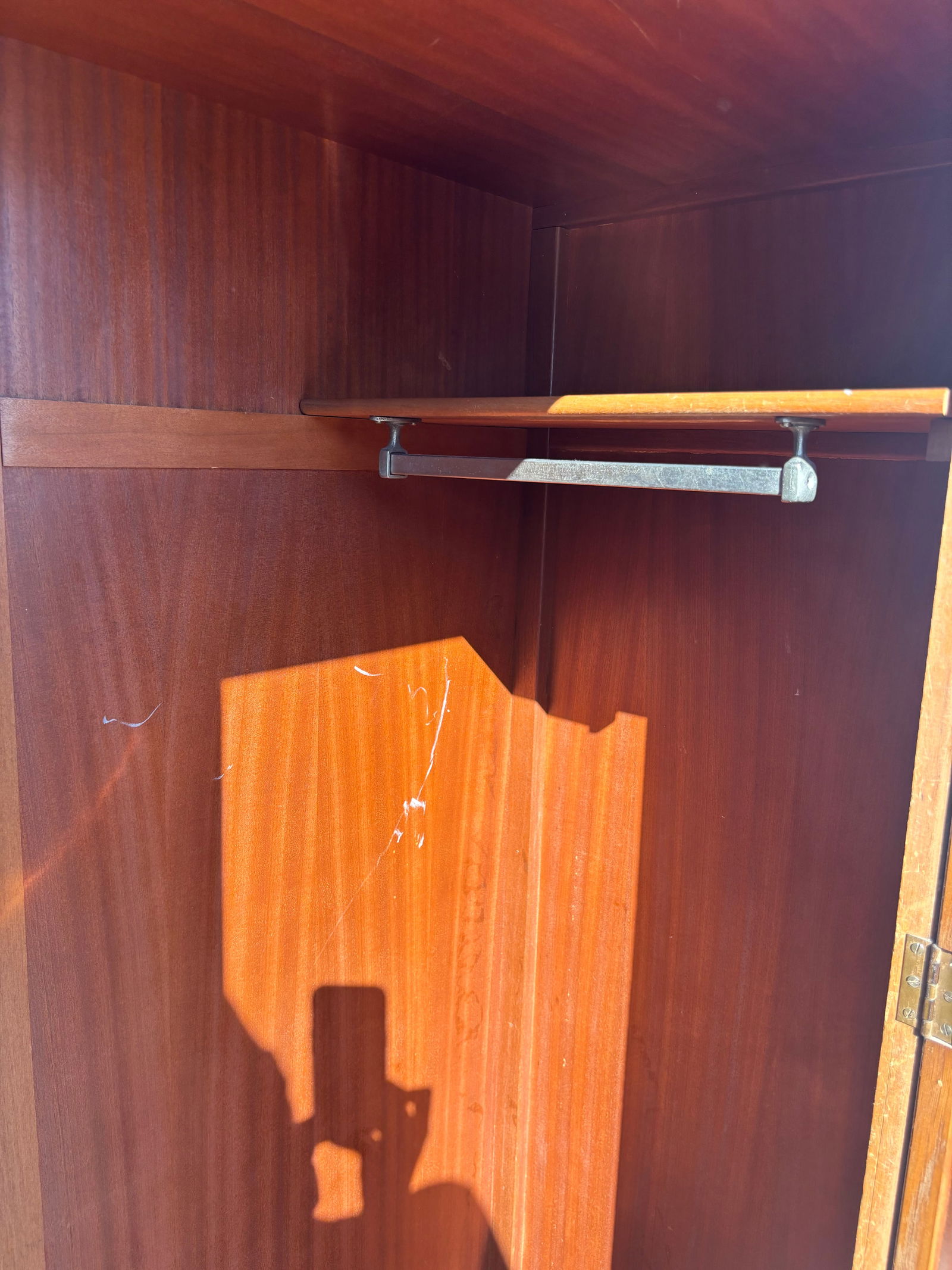 Vintage Art Deco English Walnut Veneer Wardrobe - 4