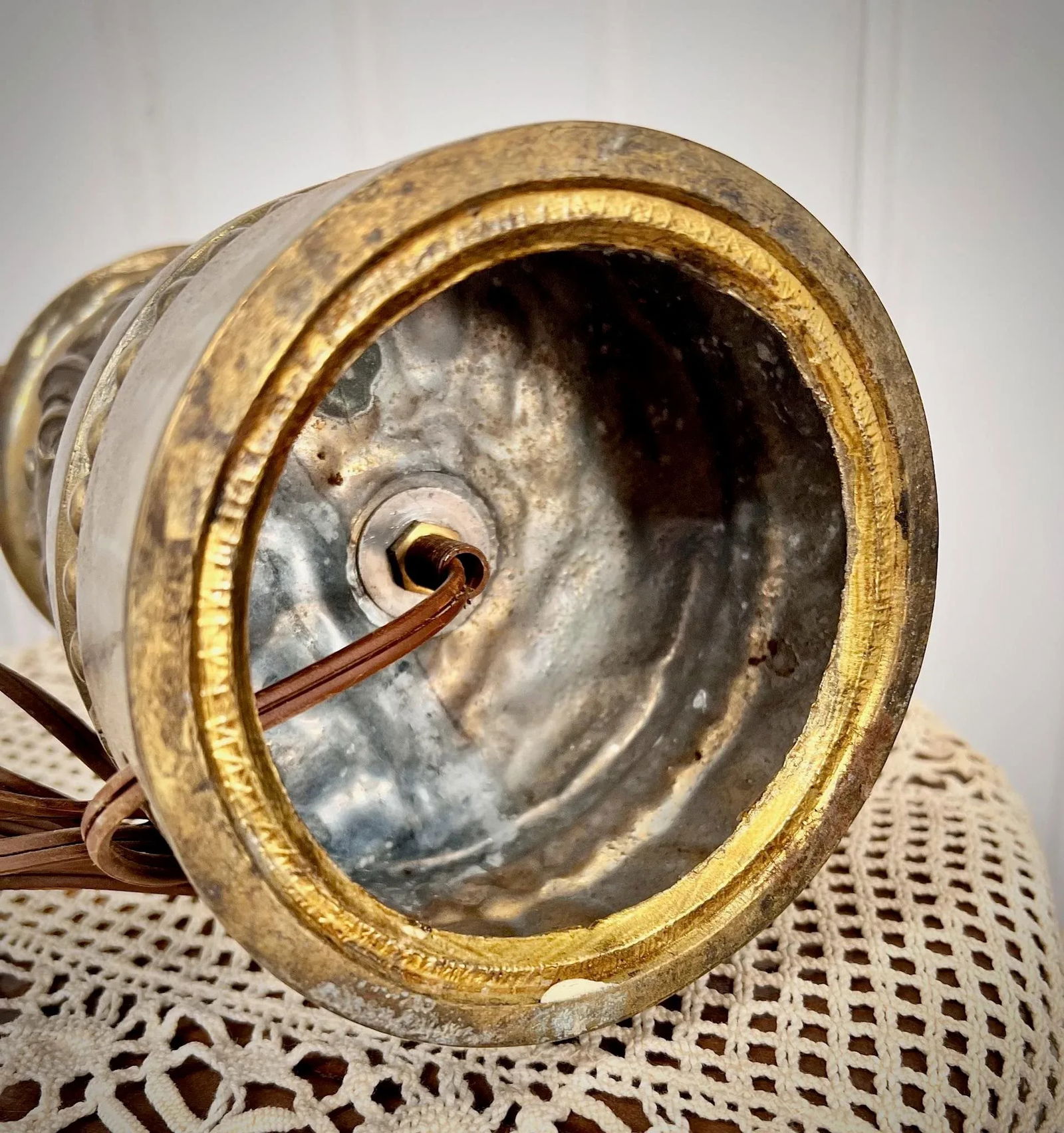 Vintage Ornate Classical Decanter Pitcher Solid Brass Lamp - 2