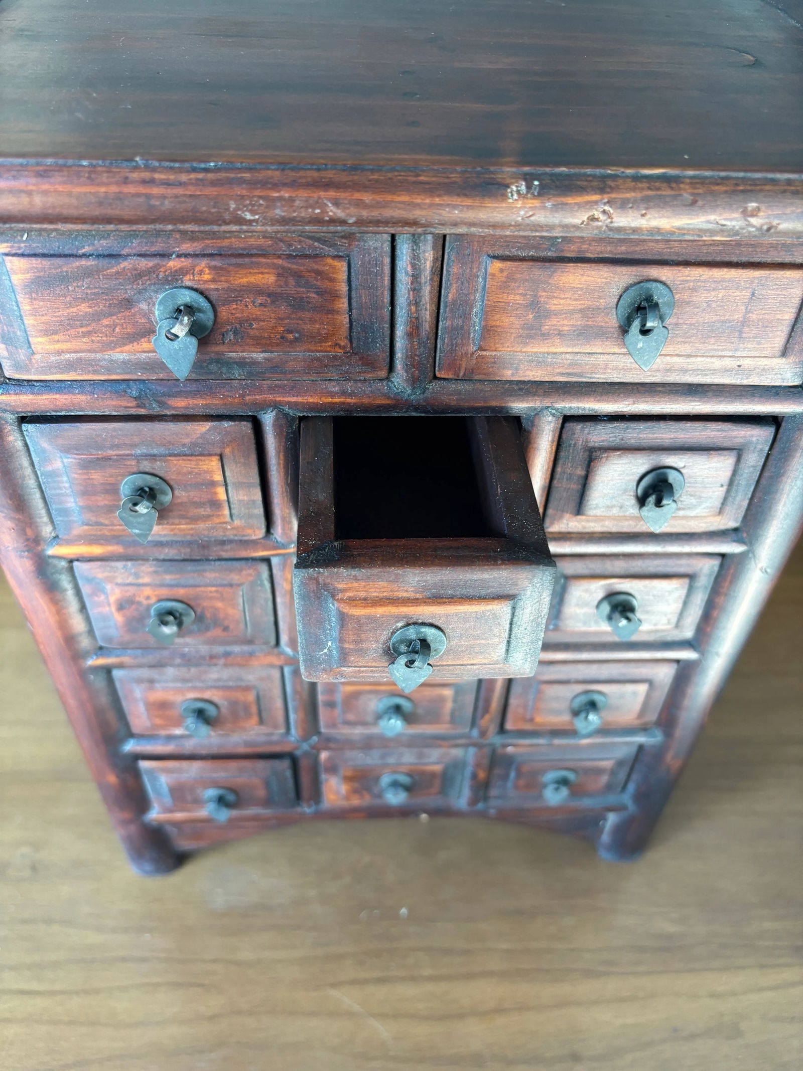 Vintage Chinese Medicine Cabinet With 14 Drawers, Apothecary Cabinet, 1950s - 3