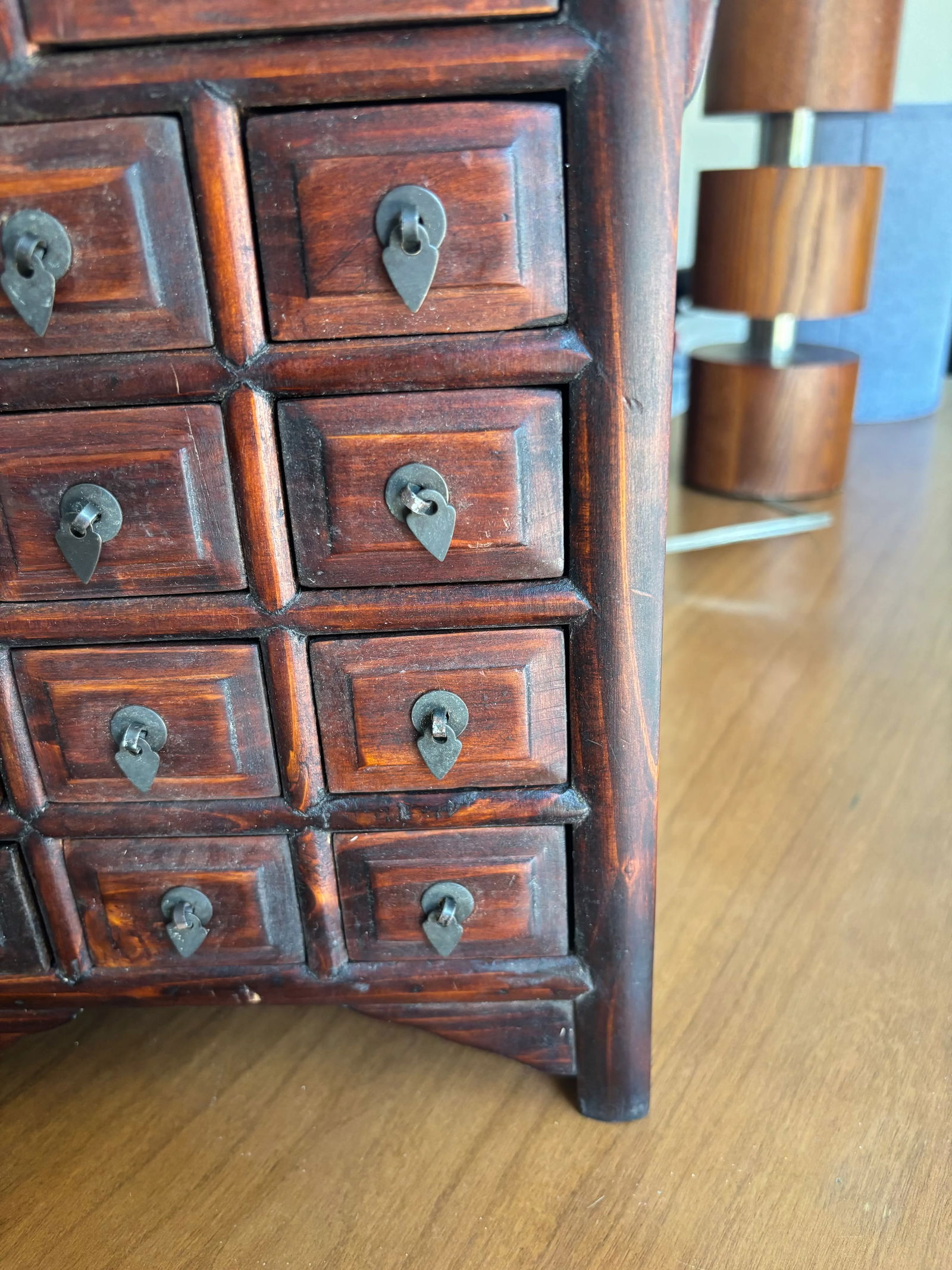 Vintage Chinese Medicine Cabinet With 14 Drawers, Apothecary Cabinet, 1950s - 4