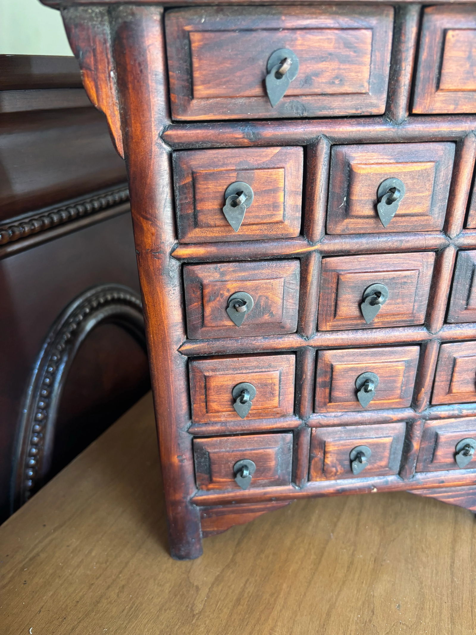 Vintage Chinese Medicine Cabinet With 14 Drawers, Apothecary Cabinet, 1950s - 5