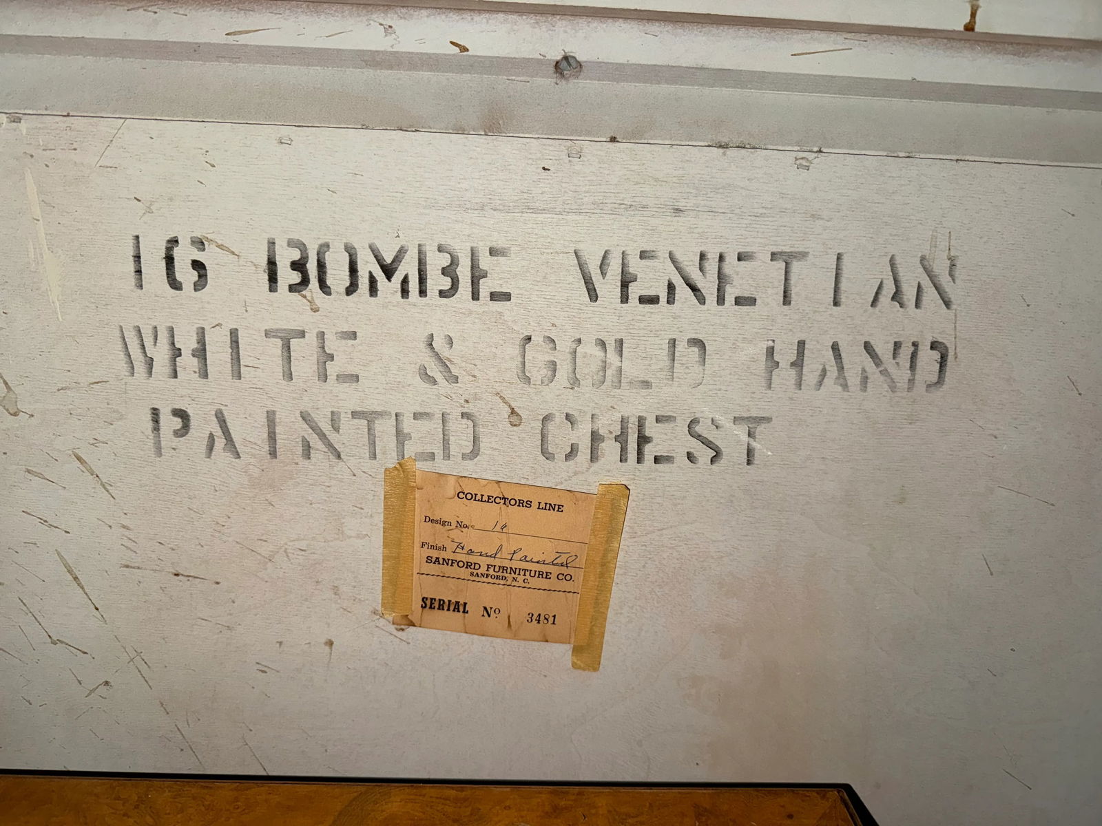 Vintage Hand Painted Charming Bombe Venetian Chest by Sanford Co. - 13