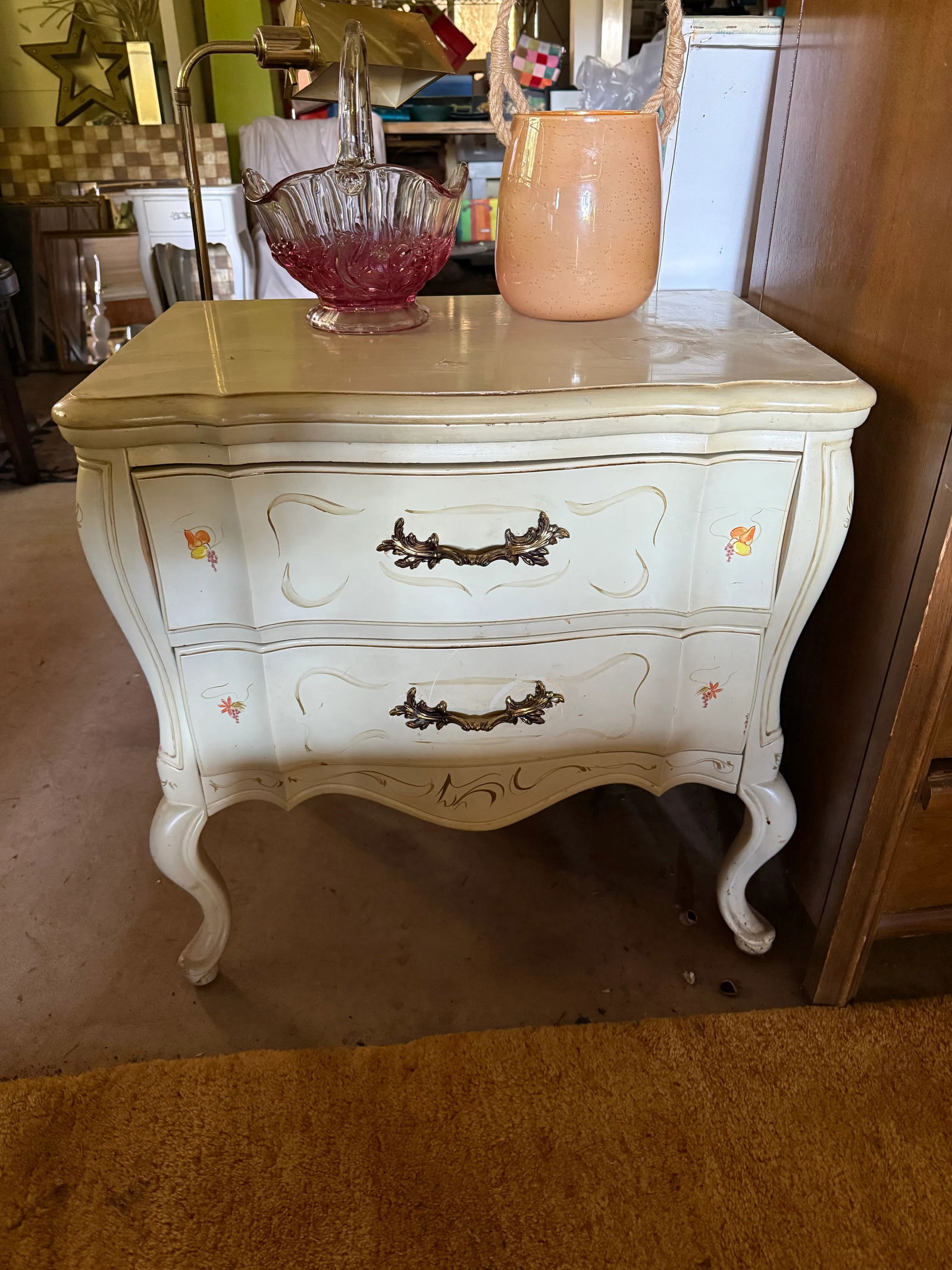 Vintage Hand Painted Charming Bombe Venetian Chest by Sanford Co. - 3