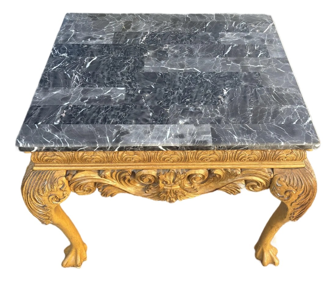 Late 19th Century Styled Ornate Italian Carved Marble Side Table (1 of 9)