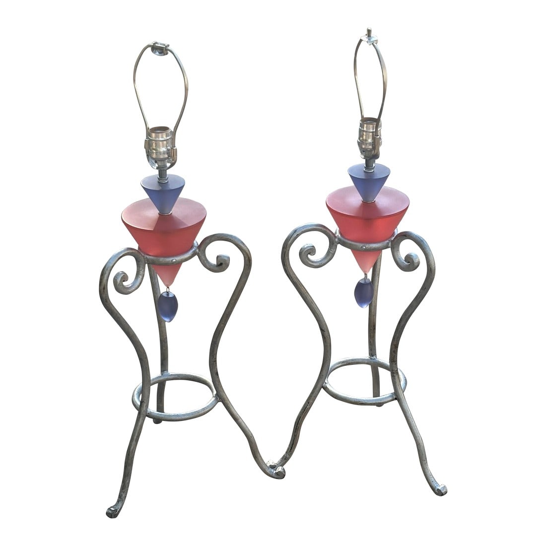 1970s Van Teal Art Deco Lucite Table Lamps, Set of Two (1 of 10)