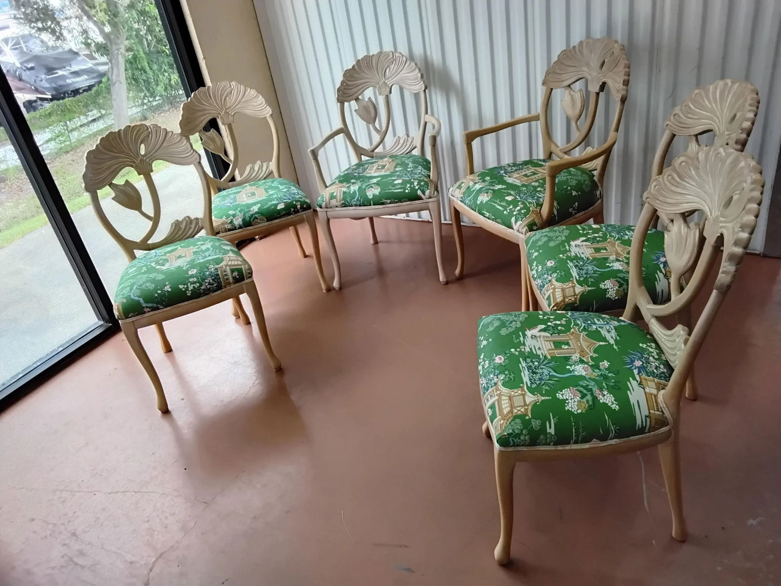 Mid 20th Century Palm Beach Lotus Dining Chairs - 9