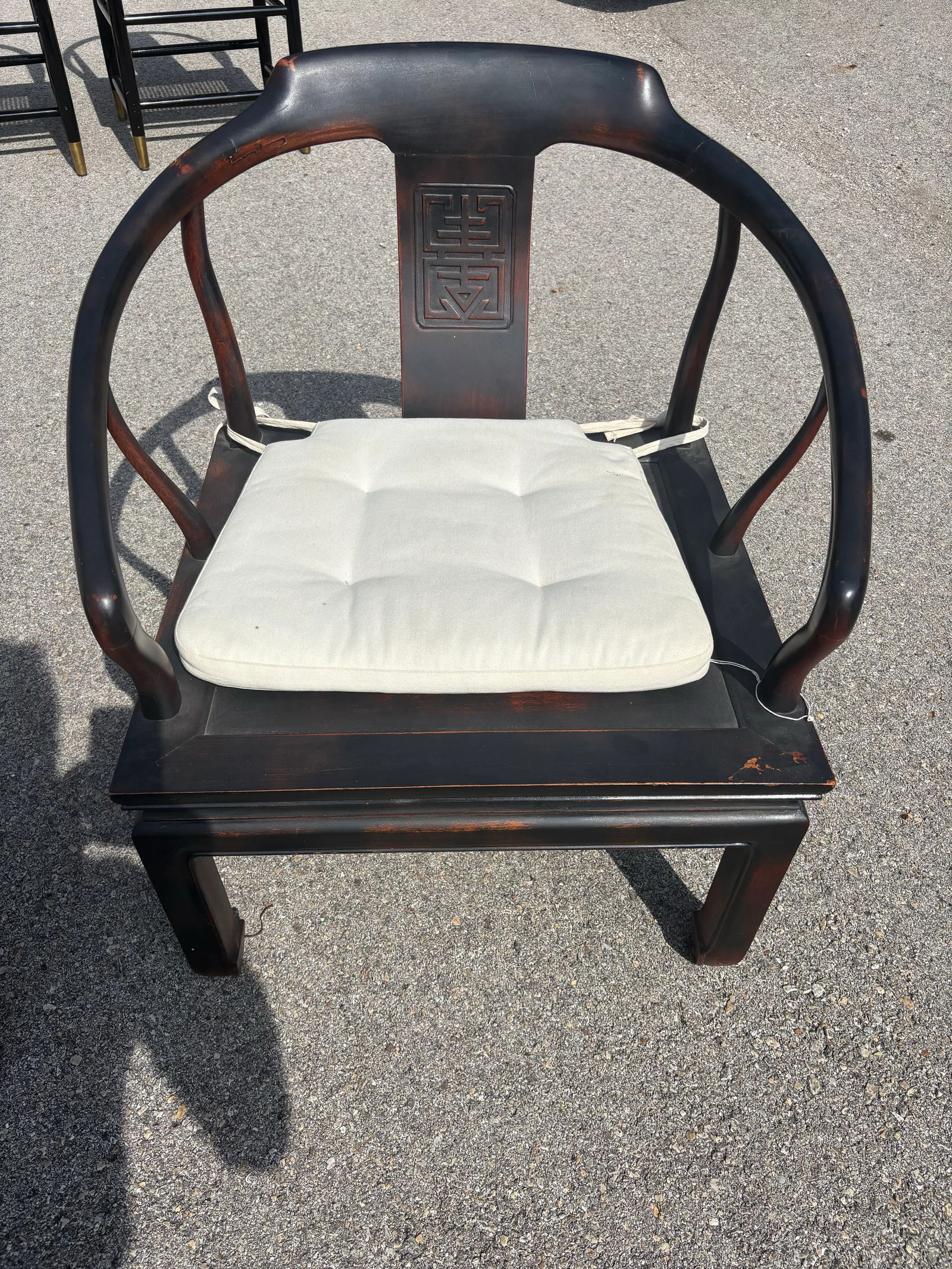 Late 20th Century Ming Imperial Palace Horseshoe Arm Chairs, Set of Two Attributed to Century Furnit - 6