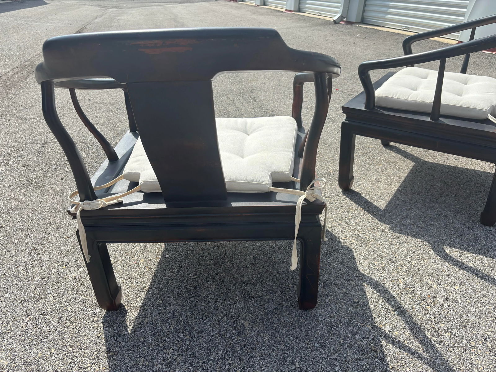 Late 20th Century Ming Imperial Palace Horseshoe Arm Chairs, Set of Two Attributed to Century Furnit - 7