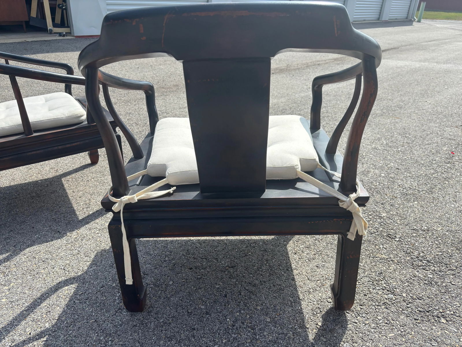 Late 20th Century Ming Imperial Palace Horseshoe Arm Chairs, Set of Two Attributed to Century Furnit - 8