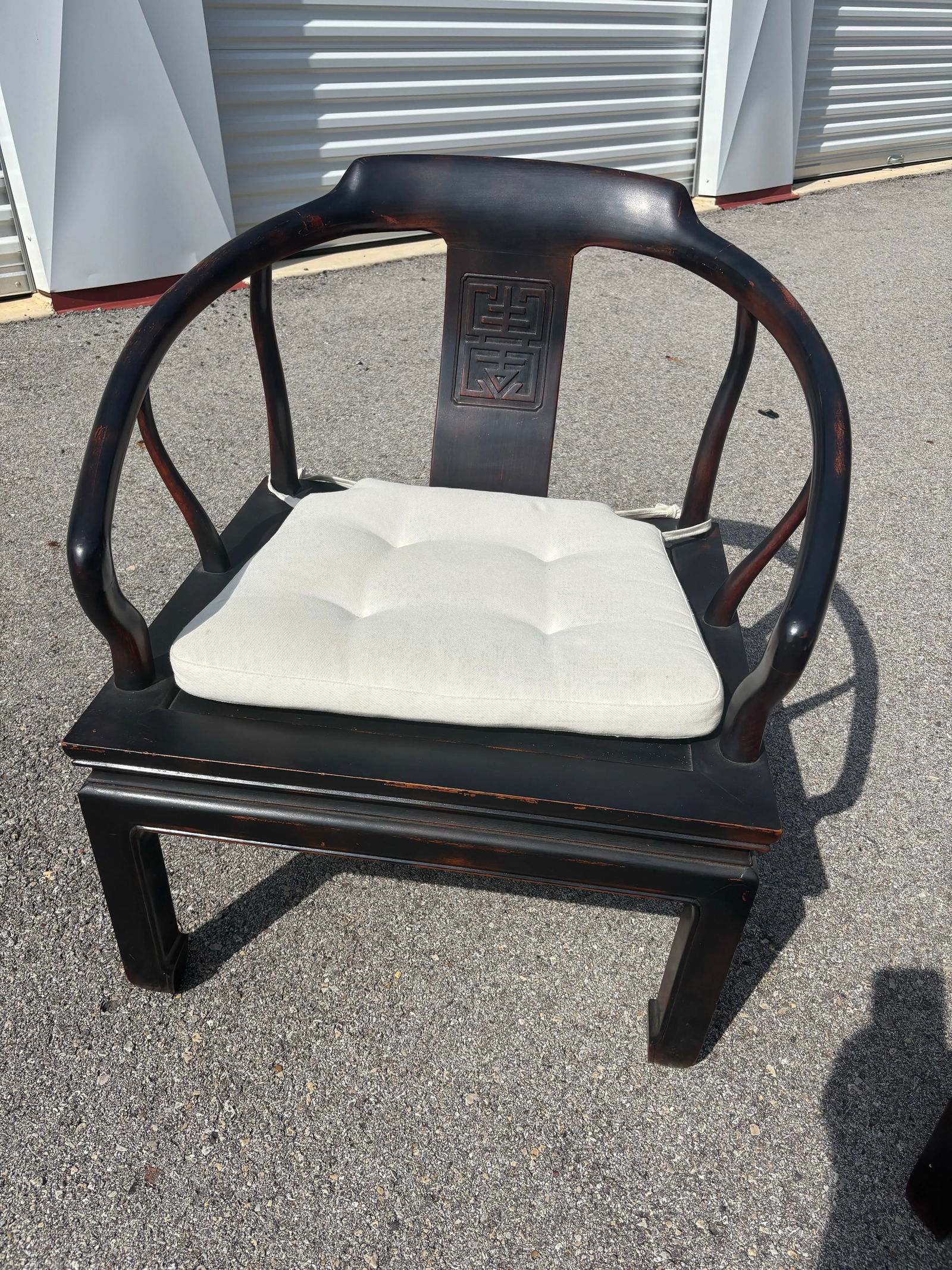Late 20th Century Ming Imperial Palace Horseshoe Arm Chairs, Set of Two Attributed to Century Furnit - 9