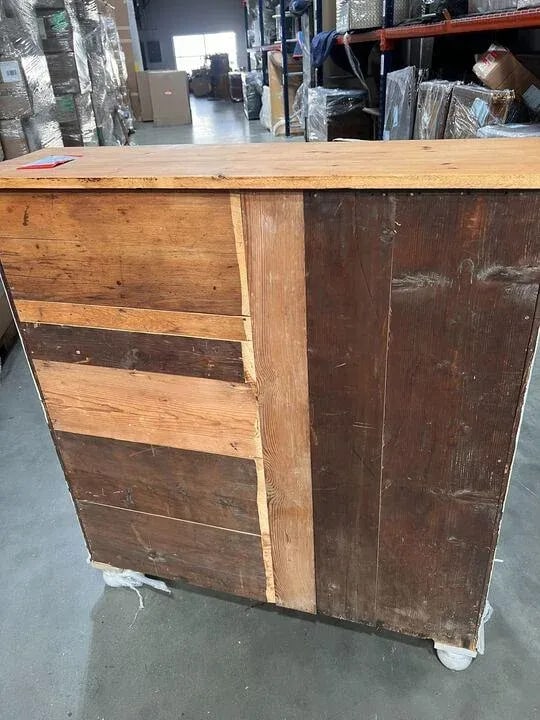 Antique Painted 2 Door Cupboard With Natural Pine Top and Original Key From England - Circa 1890 - 13