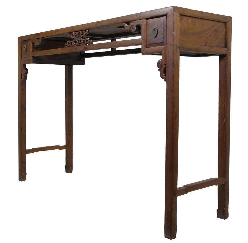 19th Century Antique Chinese Open Carved Altar/Sofa Table, Console - 2