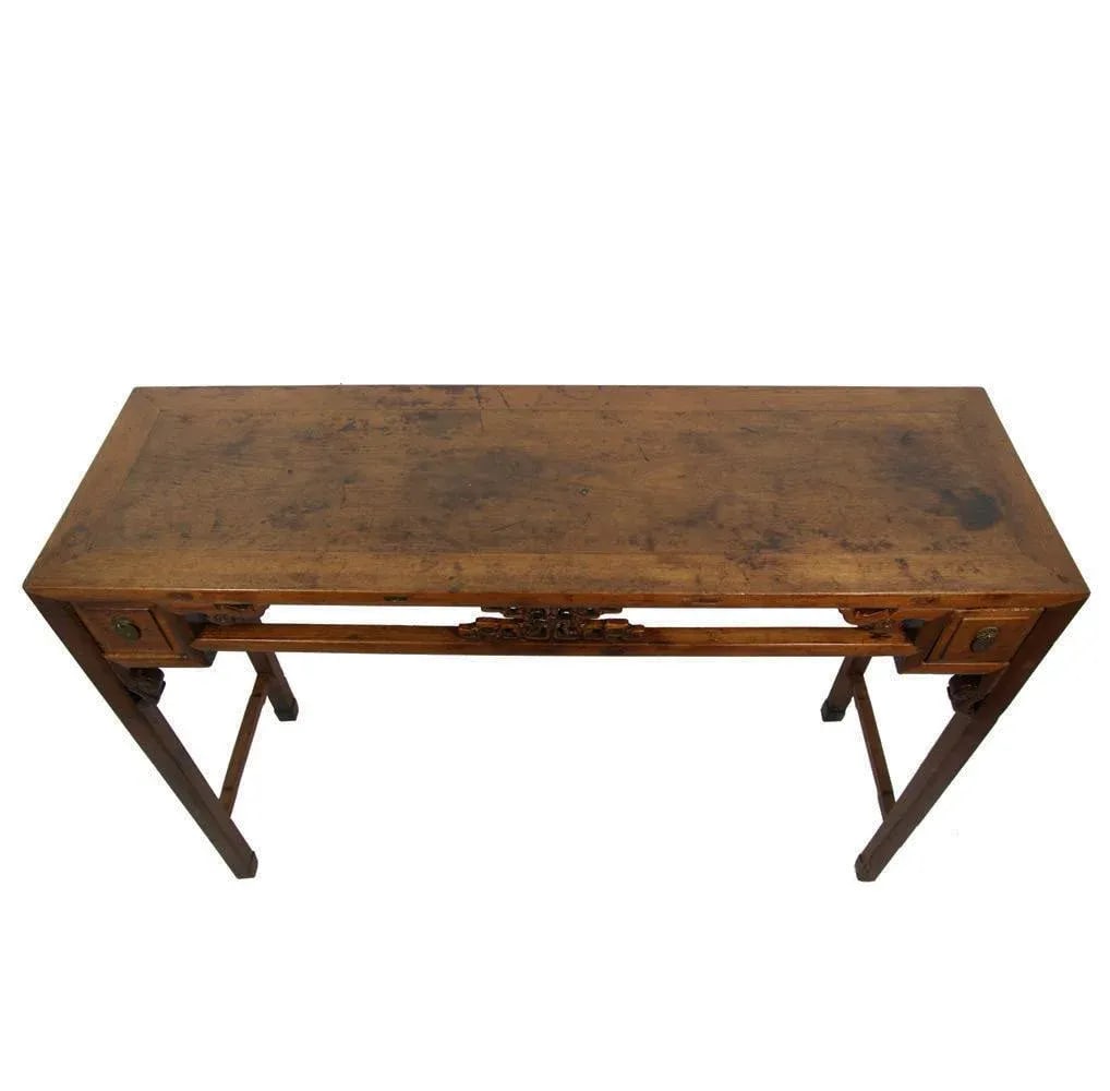 19th Century Antique Chinese Open Carved Altar/Sofa Table, Console - 7