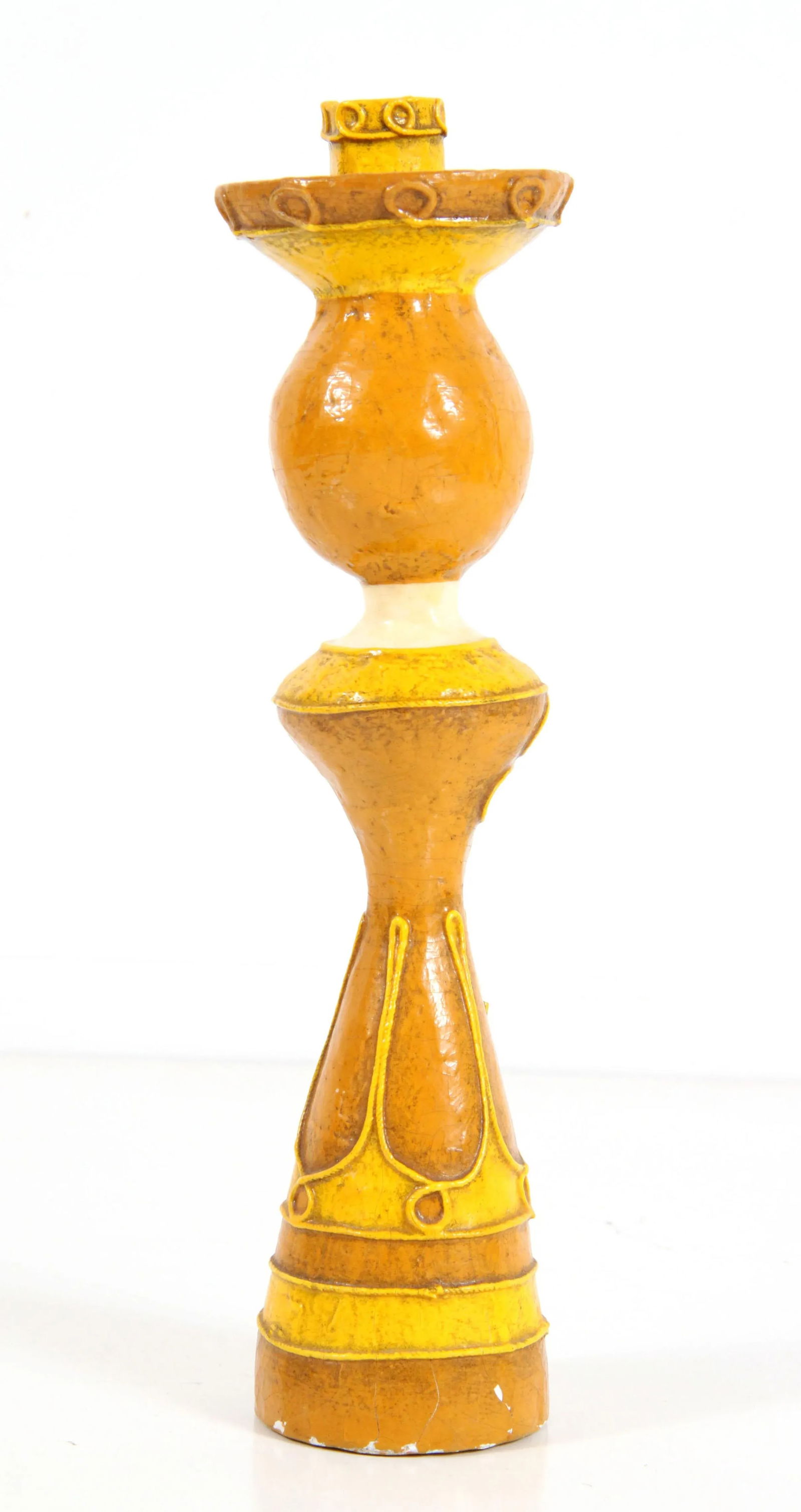 Vintage 1960's Gemma Taccogna Mexican Paper Mache Candle Stick Holder - 4