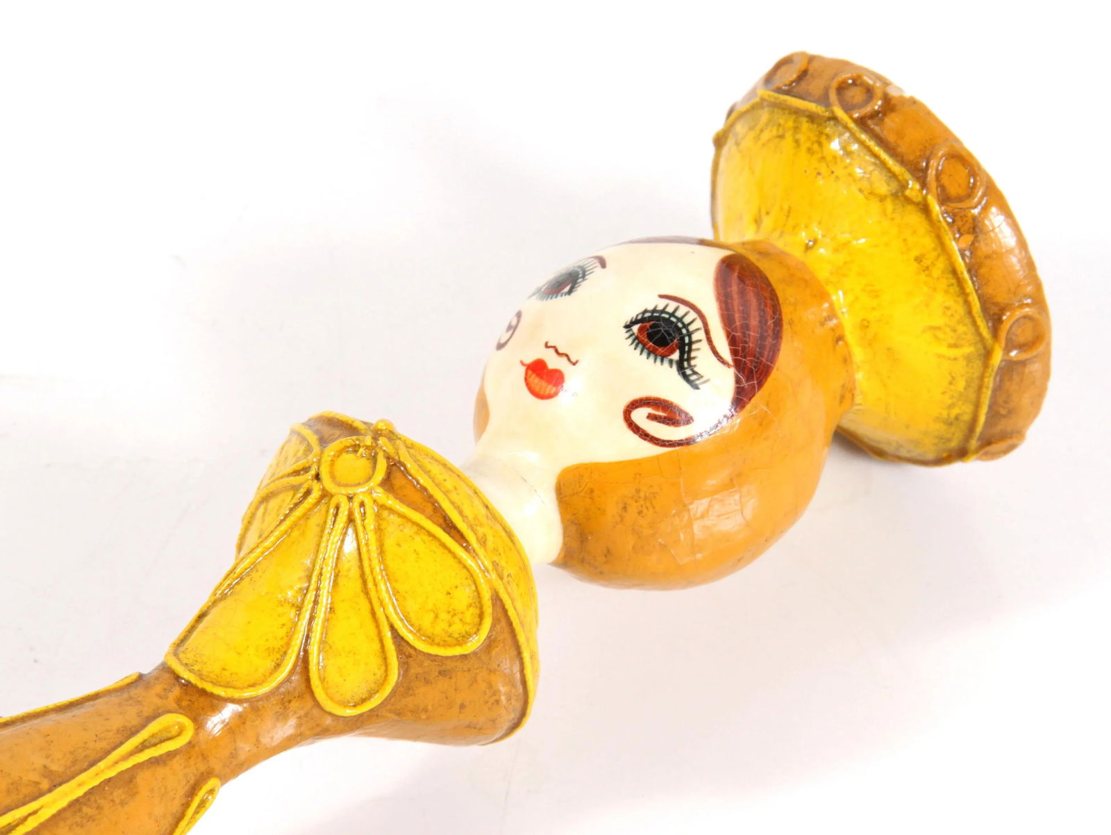 Vintage 1960's Gemma Taccogna Mexican Paper Mache Candle Stick Holder - 7