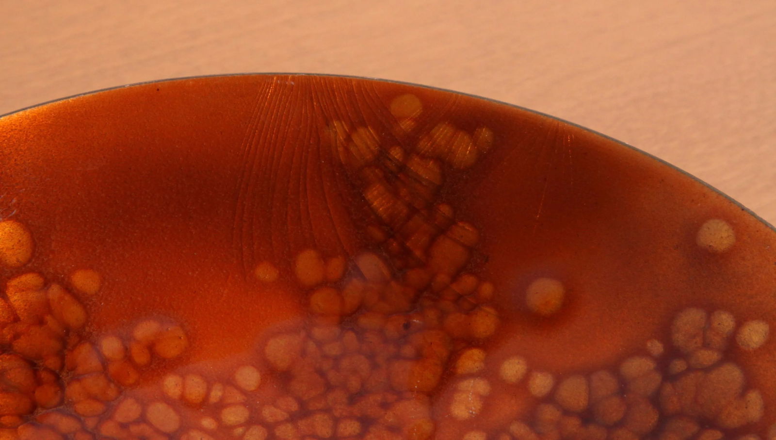 Mid Century Modern Enamel on Copper Dish by Kareka - 4