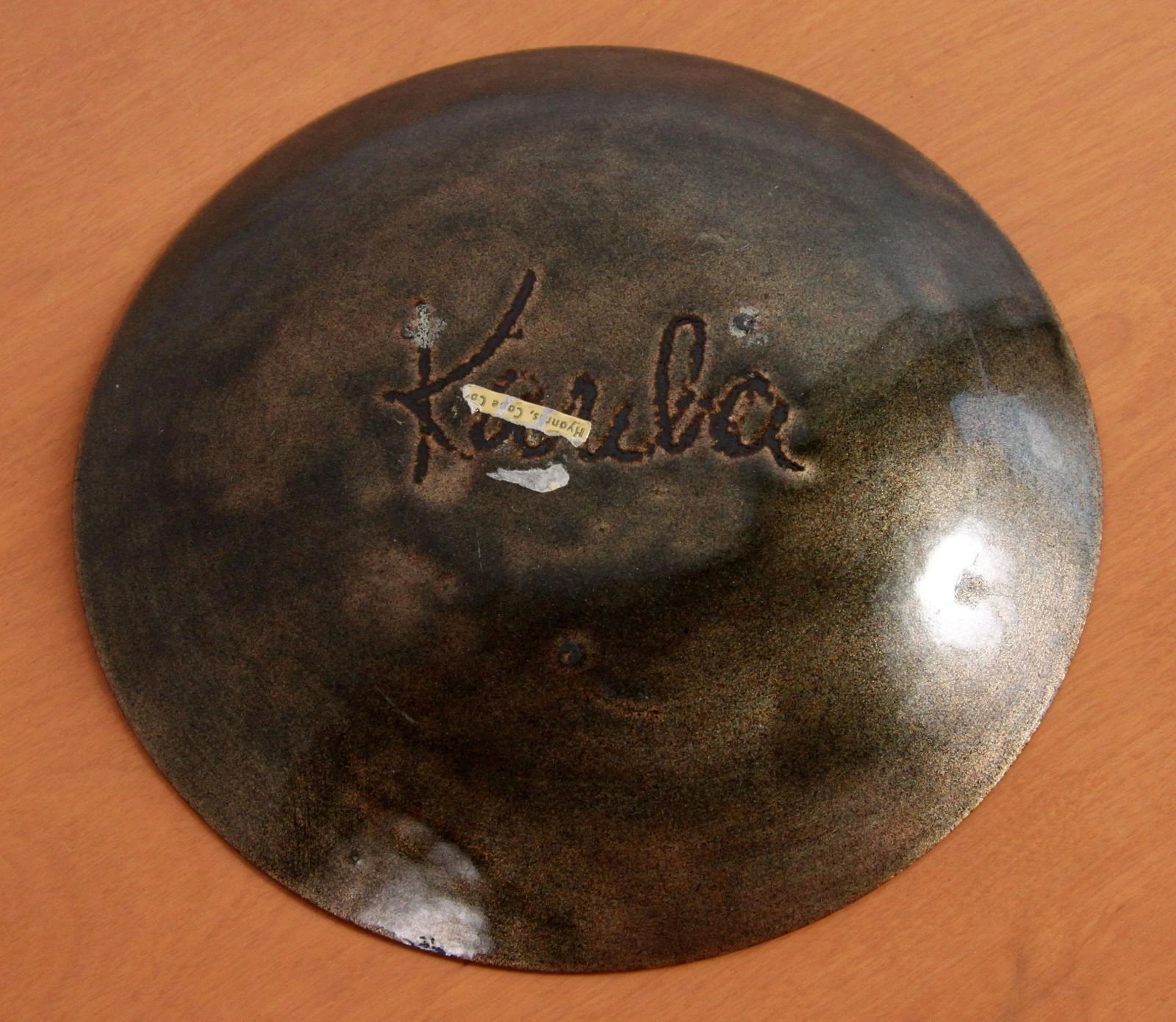 Mid Century Modern Enamel on Copper Dish by Kareka - 5