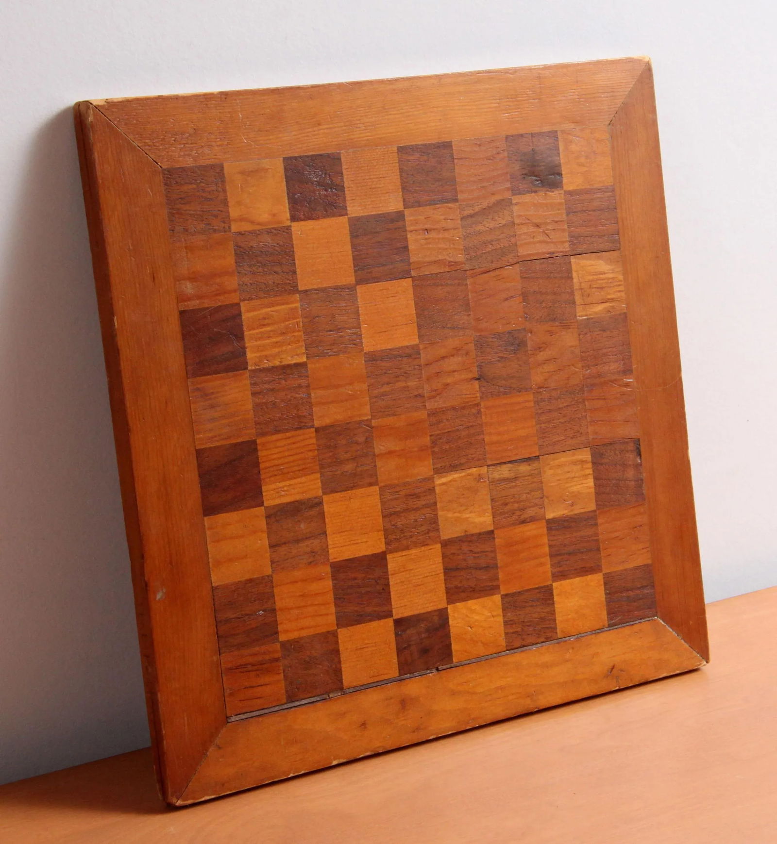 Vintage Americana Homemade Chess or Checkers Game Board - 9