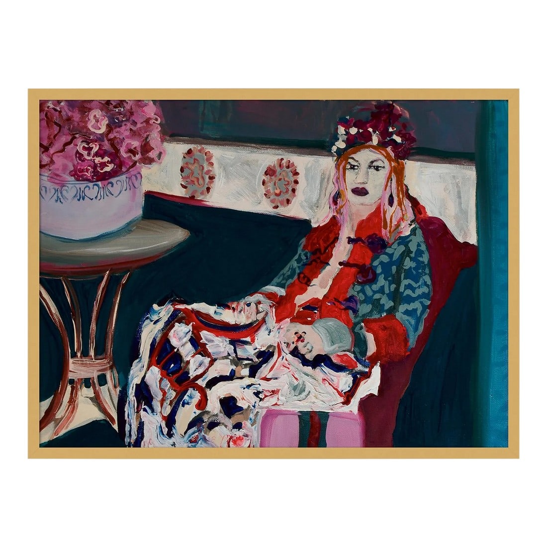 Moroccan Rose by Rhiannon Salisbury in Gold Frame, Small Art Print: DESCRIPTION: Moroccan Rose by Rhiannon Salisbury in Gold Frame, Small Art Print SPECIFICATIONS: Type: Giclée Art Print on Matte Paper. Overall Size 18.5ÊºW × 1.5ÊºD